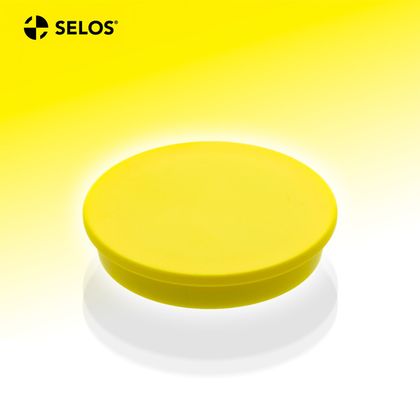 Office magnet, ferrite, round, yellow