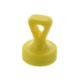 Office magnet with handle, hooked eye, yellow