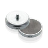 Pot magnet flat with threaded neck, Ferrite