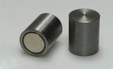 Pot magnet cylindrical with fitting tolerance h6 (galvanized), Neodymium