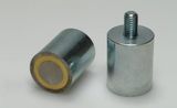 Pot magnet cylindrical with threaded neck, AlNiCo